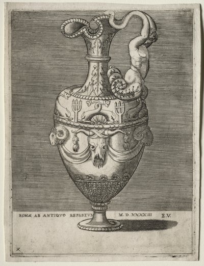 Aiguière ornée de dauphins - Enea Vico