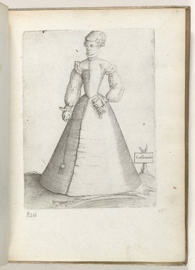 Femme mariée de France, habillée selon la mode vers 1550 - Enea Vico