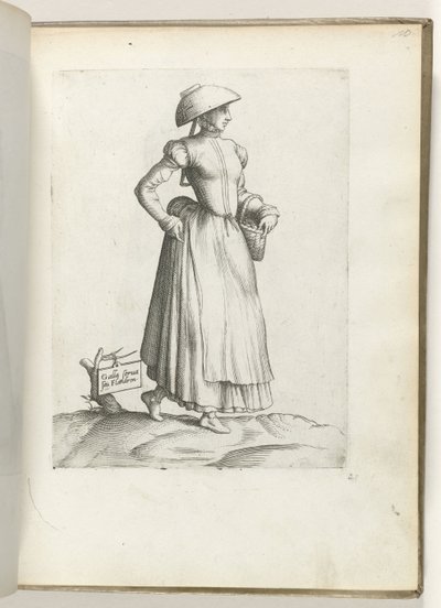 Servante de Flandre, habillée selon la mode vers 1550 - Enea Vico