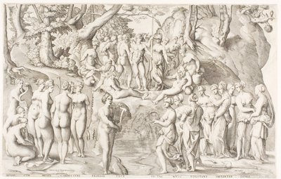 La Dispute entre les Muses et les Filles de Pierios sur le Parnasse - Enea Vico