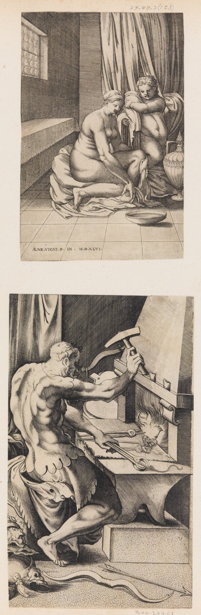 Vénus à sa toilette, et Vulcain travaillant à sa forge, ca. 1546 - Enea Vico