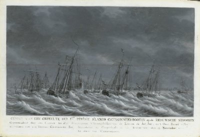 La flotte batave au large de Veere, 1800 - Engel Hoogerheyden