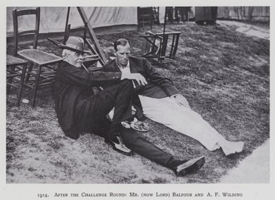 1914, Après le Challenge Round, Mr (maintenant Lord) Balfour et A F Wilding (photo n/b) - English Photographer