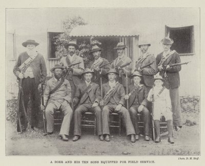 Un Boer et ses dix fils équipés pour le service de campagne - English Photographer