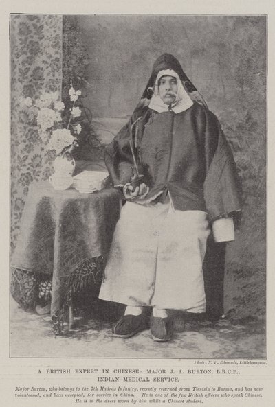 Un expert britannique en chinois, Major J A Burton, LRCP, service médical indien - English Photographer
