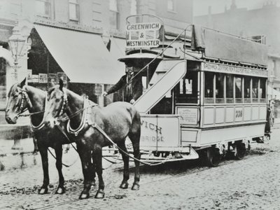 Tramway à cheval Greenwich-Westminster, 1885 - English Photographer