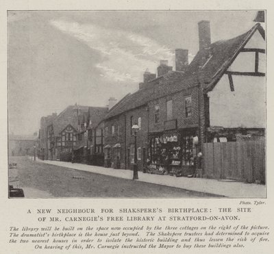 Un nouveau voisin pour le lieu de naissance de Shakespeare, le site de la bibliothèque gratuite de M. Carnegie à Stratford-on-Avon - English Photographer