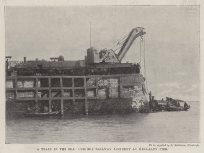 Un train dans la mer, curieux accident ferroviaire à Kirkaldy Pier - English Photographer