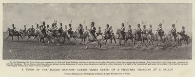 Une troupe des Second Dragoon Guards (Scots Greys) en charge au galop lors d
