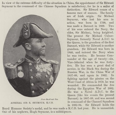 Amiral Sir E Seymour, KCB - English Photographer
