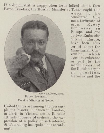 Baron Iswolski, ministre russe à Tokyo - English Photographer