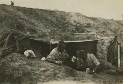 Soldats britanniques en repos dans un camp à Tel-el-Jemi, Palestine, octobre 1917 - English Photographer