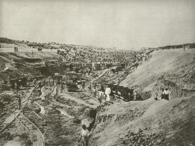 Construction du canal de Suez, coupant à travers le désert - English Photographer