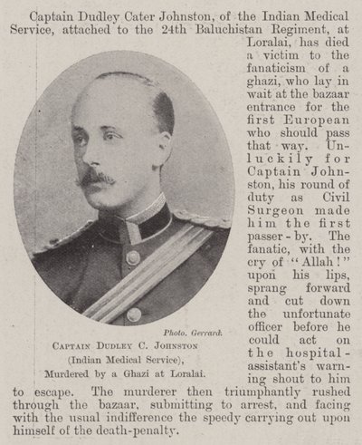 Capitaine Dudley C Johnston (Service Médical Indien), assassiné par un Ghazi à Loralai - English Photographer