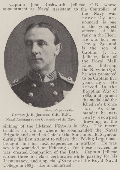 Capitaine J R Jellicoe, CB, RN, assistant naval au contrôleur de la marine - English Photographer