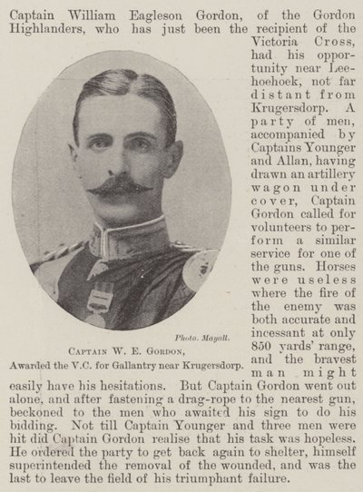 Capitaine W E Gordon, récompensé de la VC pour bravoure près de Krugersdorp - English Photographer
