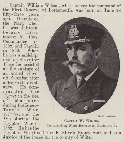 Capitaine W Wilson, commandant de la réserve de la flotte à Portsmouth - English Photographer