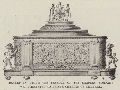 Coffret dans lequel la liberté de la Drapers Company a été présentée au Prince Charles du Danemark - English Photographer