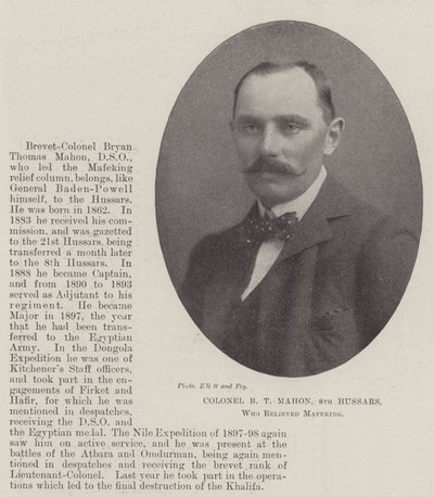 Colonel B T Mahon, 8e Hussards, qui a libéré Mafeking - English Photographer