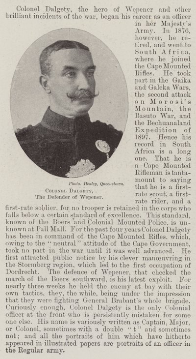 Colonel Dalgety, le défenseur de Wepener - English Photographer
