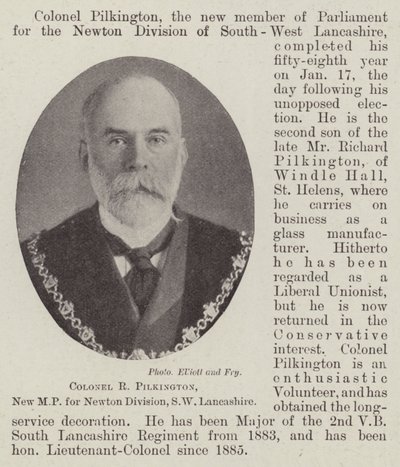 Colonel R Pilkington, nouveau député de la division de Newton, SW Lancashire - English Photographer