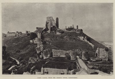 Château de Corfe, depuis la tour de l