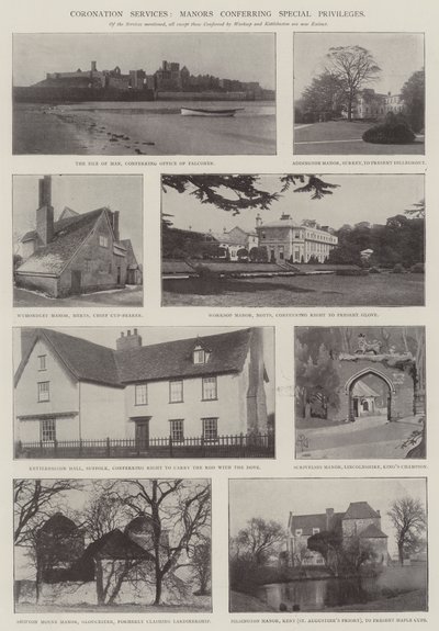 Services de couronnement, manoirs conférant des privilèges spéciaux - English Photographer