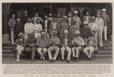 Le Cricket à Bombay, les Équipes de la Présidence et des Parsis - English Photographer
