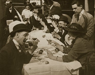 Déjeuner de Derby Day, gravure de Horace W. Nichols, vers 1910 (photogravure) - English Photographer