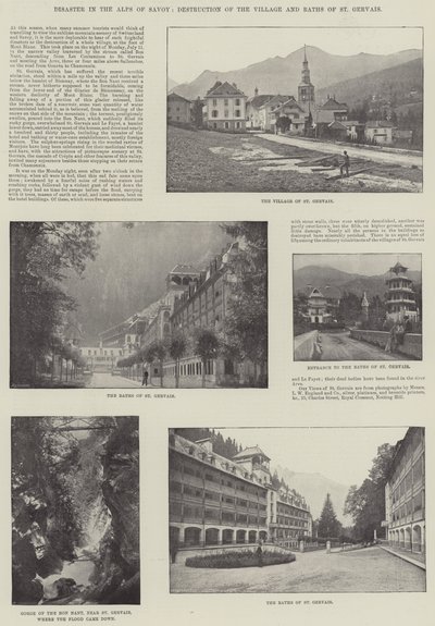 Catastrophe dans les Alpes de Savoie, destruction du village et des bains de St Gervais - English Photographer