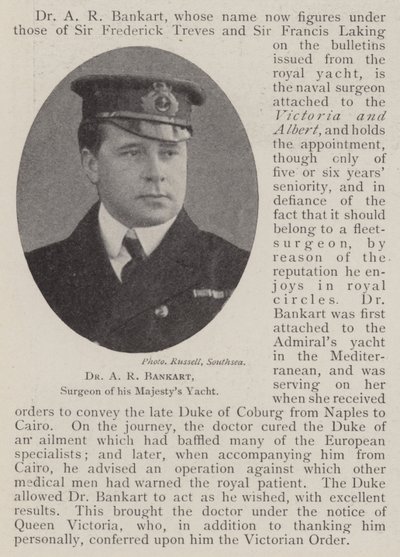 Dr A R Bankart, chirurgien du yacht de Sa Majesté - English Photographer