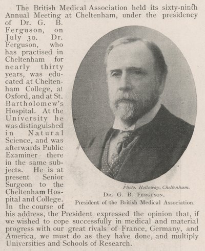 Dr G B Ferguson, président de l