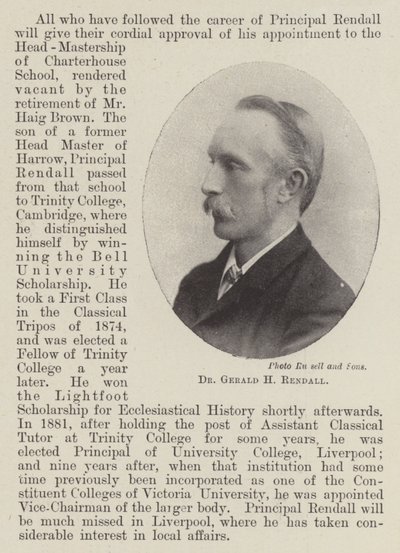 Dr Gerald H Rendall - English Photographer