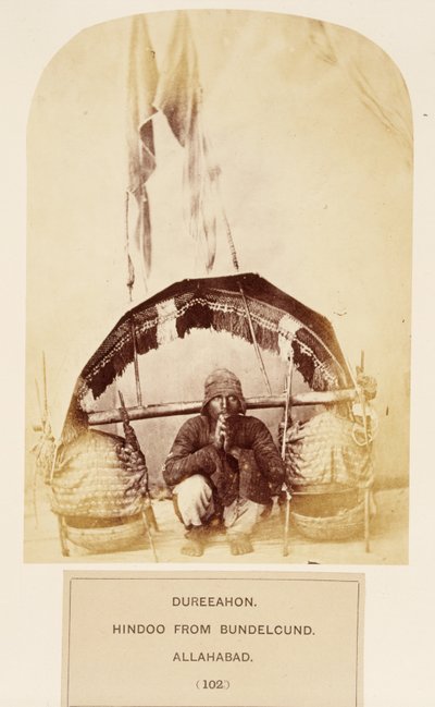 Dureeahon, Hindou de Bundelcund, Allahabad, extrait de The People of India, par J. Forbes Watson, publié en 1868 - English Photographer