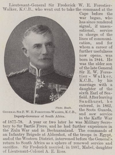 Général Sir F W E Forestier-Walker, KCB, vice-gouverneur d
