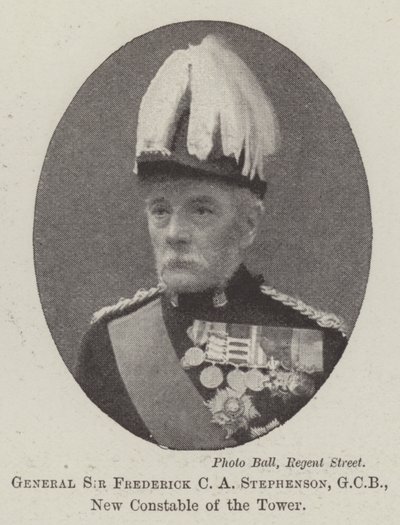 Le général Sir Frederick C A Stephenson, GCB, nouveau connétable de la Tour - English Photographer
