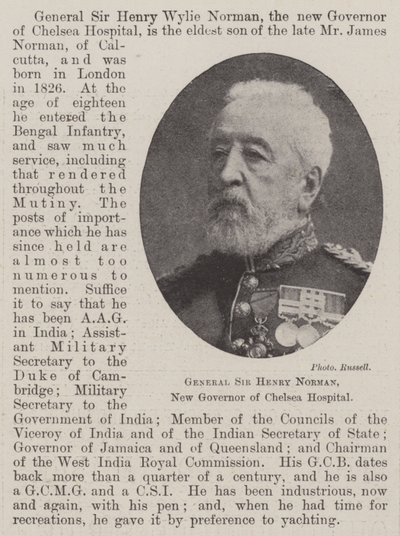 Général Sir Henry Norman, nouveau gouverneur de l