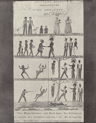 Proclamation du gouverneur Davey aux Noirs de Tasmanie - English Photographer