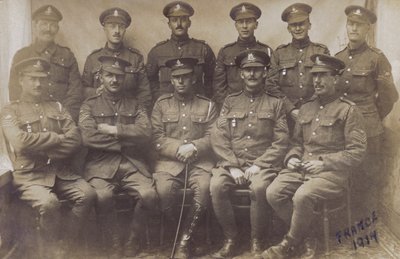 Groupe de soldats anglais, Première Guerre mondiale, France 1917 (photo n/b) - English Photographer
