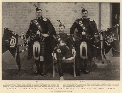 Héros de la bataille de Dargai, trois cornemuseurs des Gordon Highlanders - English Photographer