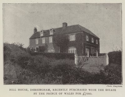 Hill House, Dersingham, récemment acheté avec le domaine par le Prince de Galles pour 7000 £ - English Photographer