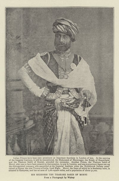 Son Altesse le Thakore Sahib de Morvi - English Photographer