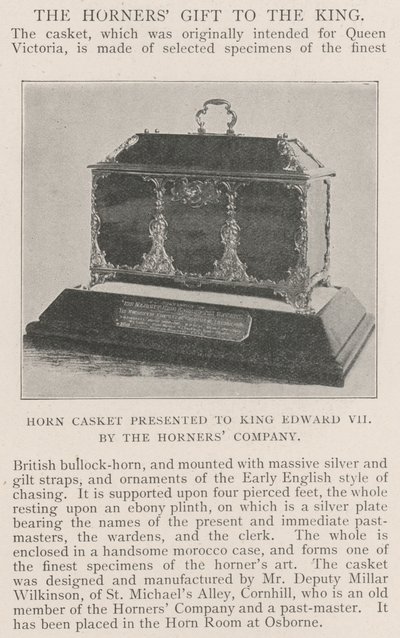 Coffret en corne offert au roi Édouard VII par la Horners Company - English Photographer