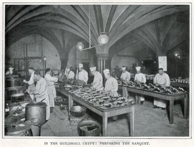 Dans la crypte du Guildhall : préparation du banquet - English Photographer