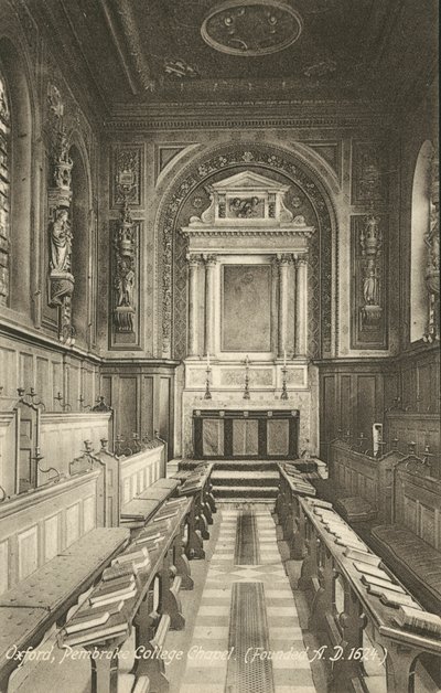 Intérieur, Chapelle du Pembroke College, Oxford, Oxfordshire - English Photographer