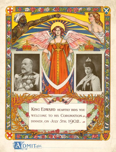 Invitation au dîner de couronnement du roi Édouard VII le 5 juillet 1902 - English Photographer