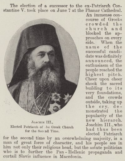Joachim III, élu patriarche de l
