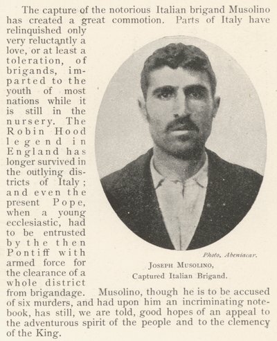 Joseph Musolino, brigand italien capturé - English Photographer