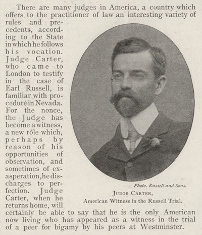 Juge Carter, témoin américain dans le procès Russell - English Photographer