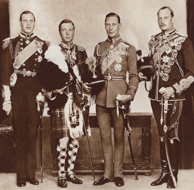 Le roi Édouard VIII (deuxième à gauche) et ses frères - English Photographer